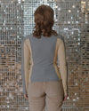 BASERANGE Long Sleeve T-Shirt TTML Collection Ribbed Cotton Portugal BAS-TTML-RB-SP25-BOW BLUE/HEN YELLOW